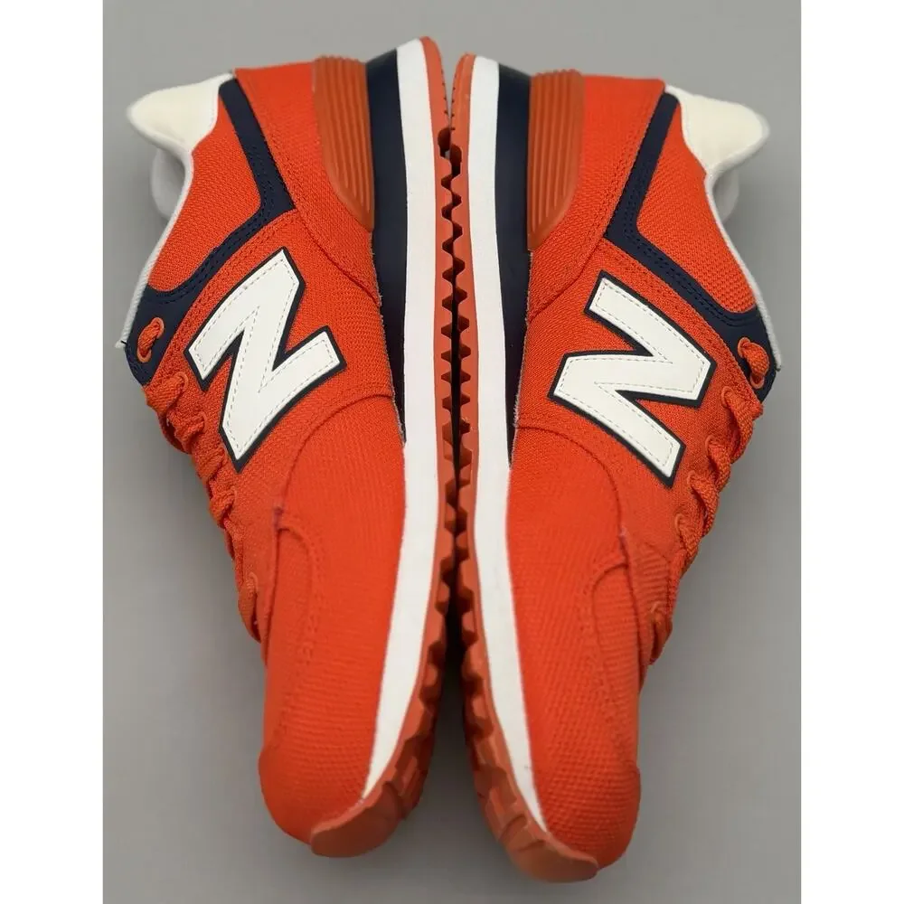 New Balance 574 Shoes Mens Orange White Low Top Running Sneakers Lifestyle 9.5